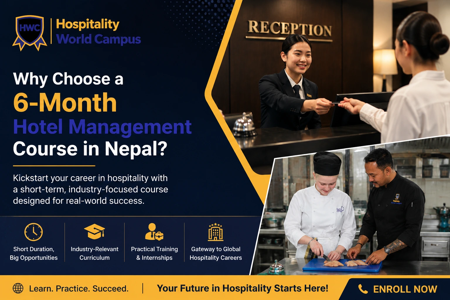 why choose a 6 month hotel managemnet course in nepal 
